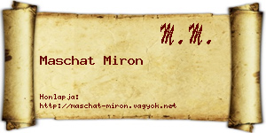 Maschat Miron névjegykártya
